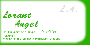 lorant angel business card